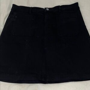 Everlane Black A-Line Patch Pocket Mini Skirt 16